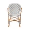 Baxton Studio Bryson Modern French Blue and White Weaving and Natural Rattan Bistro Chair 225-13113-ZORO - alternate 5